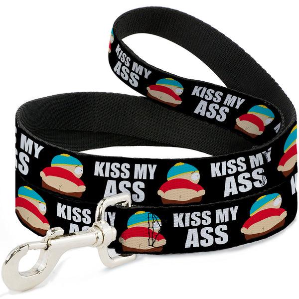 buckle down Dog Leash - South Park Cartman Pants KISS MY ASS Pose Black/White