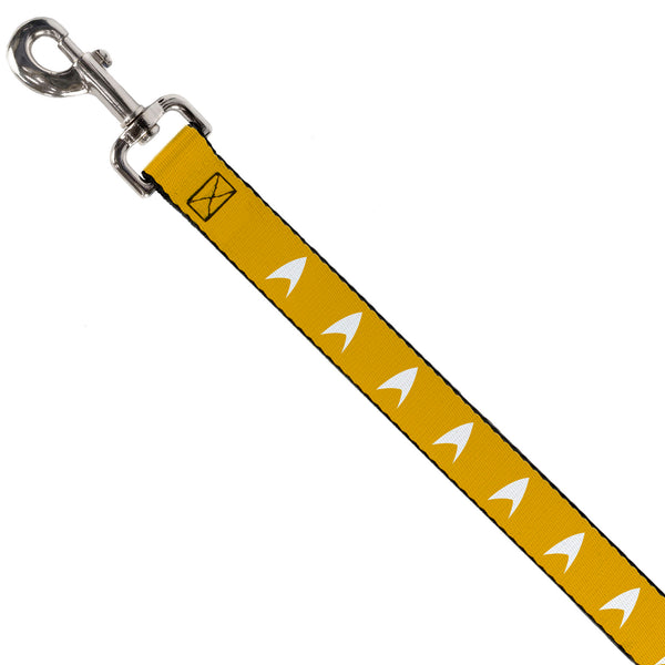 Buckle Down Dog Leash - Star Trek Starfleet Insignia Golden Yellow/White