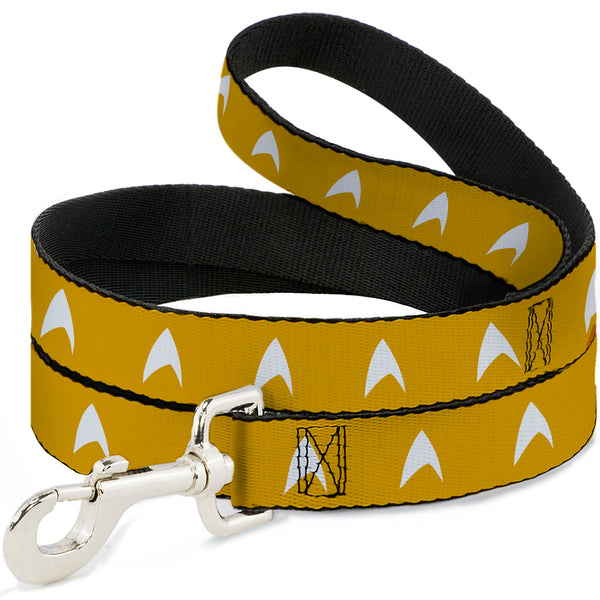 buckle down Dog Leash - Star Trek Starfleet Insignia Golden Yellow/White