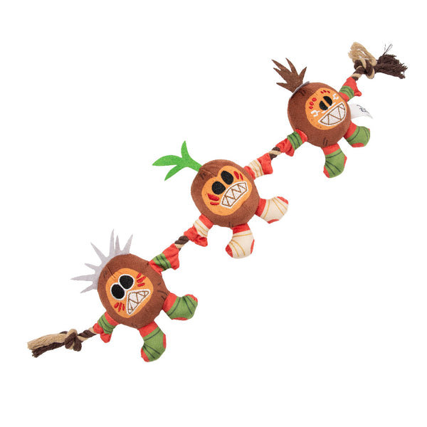 Buckle Down Dog Toy Squeaker Plush Rope Toy - Moana Kakamora Coconut Monster Trio