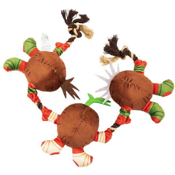Buckle Down Dog Toy Squeaker Plush Rope Toy - Moana Kakamora Coconut Monster Trio