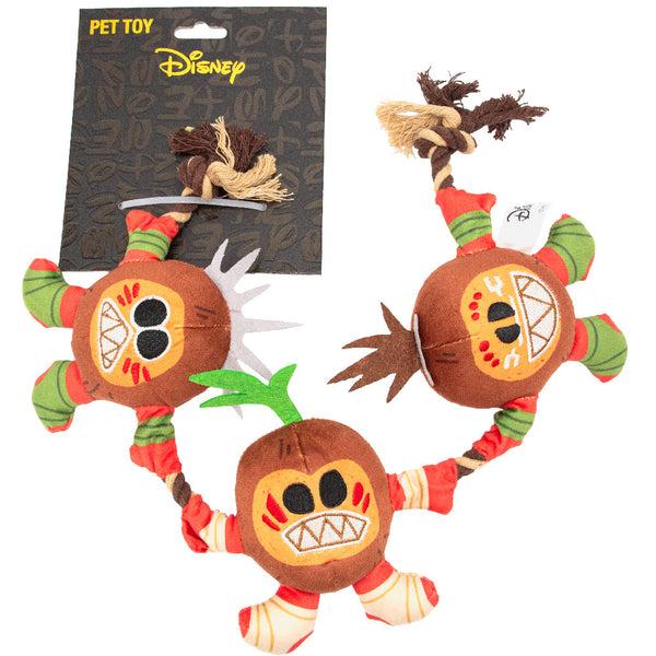 Buckle Down Dog Toy Squeaker Plush Rope Toy - Moana Kakamora Coconut Monster Trio