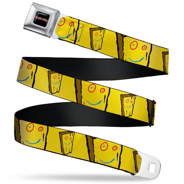 buckle down ED EDD N EDDY Title Logo Full Color Black/White/Red Seatbelt Belt - Ed Edd n Eddy Plank Smiling Face Yellow Webbing