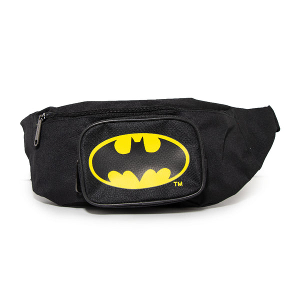 buckle down Fanny Pack - Double Zipper - Batman Bat Signal Yellow Black