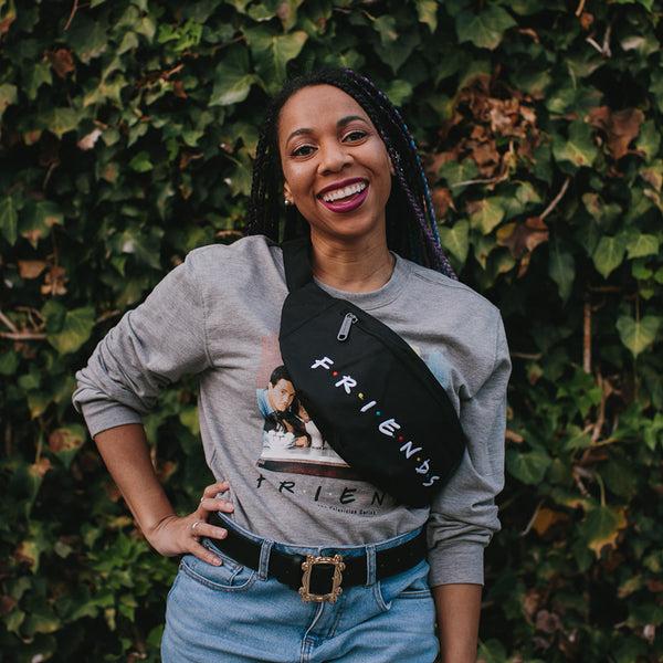 Buckle Down Fanny Pack - FRIENDS Logo Black White Multi Color