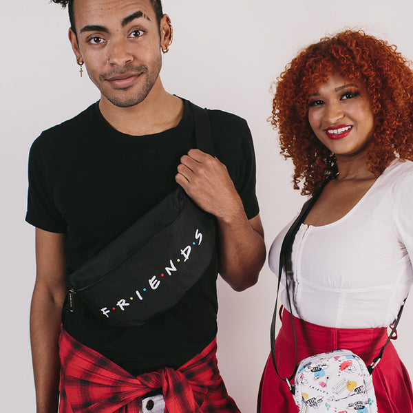Buckle Down Fanny Pack - FRIENDS Logo Black White Multi Color