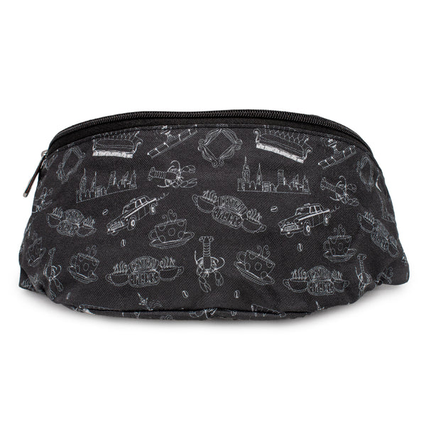 buckle down Fanny Pack - Friends Television Show Icons Outlines Scattered Black White