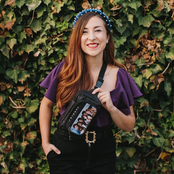 Buckle Down Fanny Pack - FRIENDS Vivid 6-Character Milk Shake Pose Black White Multi Color