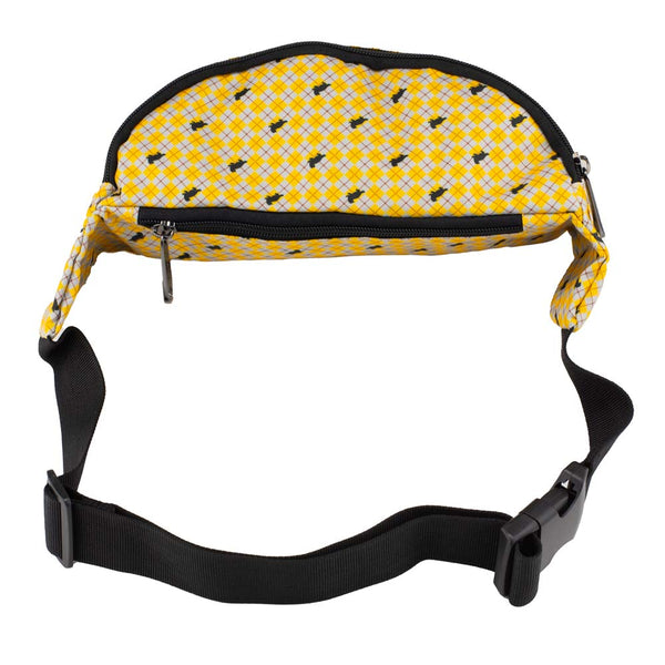 Buckle Down Fanny Pack - Harry Potter Hufflepuff Badger With Shield Argyle Gray Yellow