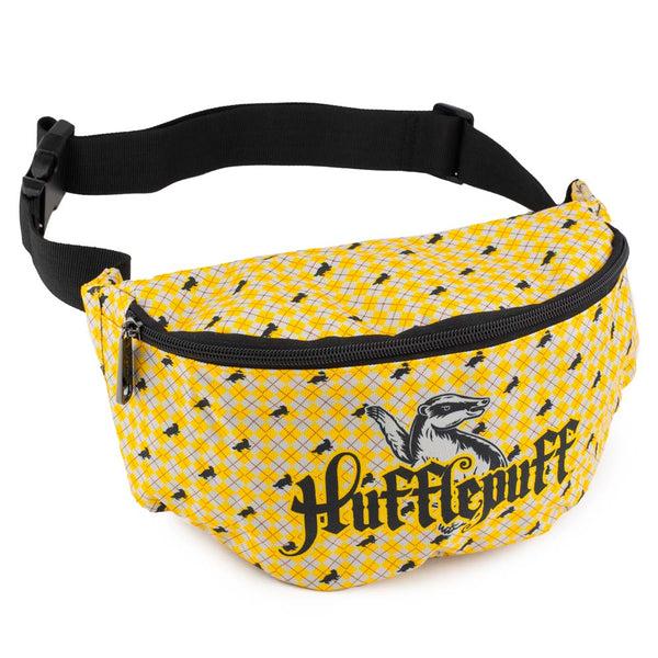 buckle down Fanny Pack - Harry Potter Hufflepuff Badger with Shield Argyle Gray Yellow