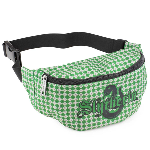 buckle down Fanny Pack - Harry Potter Slytherin Snake with Shield Argyle Gray Green