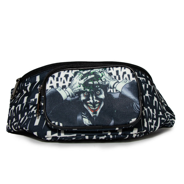 buckle down Fanny Pack - Joker The Killing Joke Holding Head Pose HAHAHA White Black