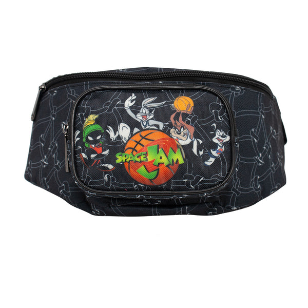 buckle down Fanny Pack - SPACE JAM 4-Player Group Pose Netting Black White
