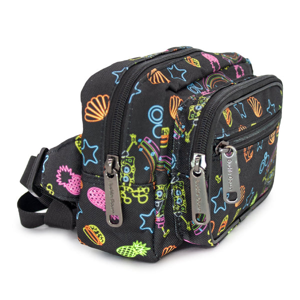 Buckle Down Fanny Pack - SpongeBob Icons Collage Black Multi Neon