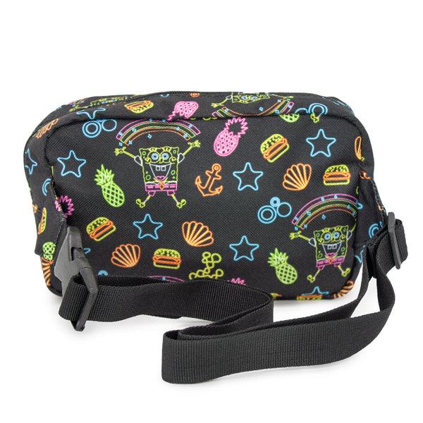 Buckle Down Fanny Pack - SpongeBob Icons Collage Black Multi Neon