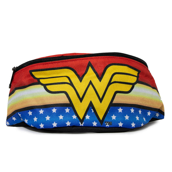 buckle down Fanny Pack - WONDER WOMAN Logo Stripe Stars Red Gold Blue White