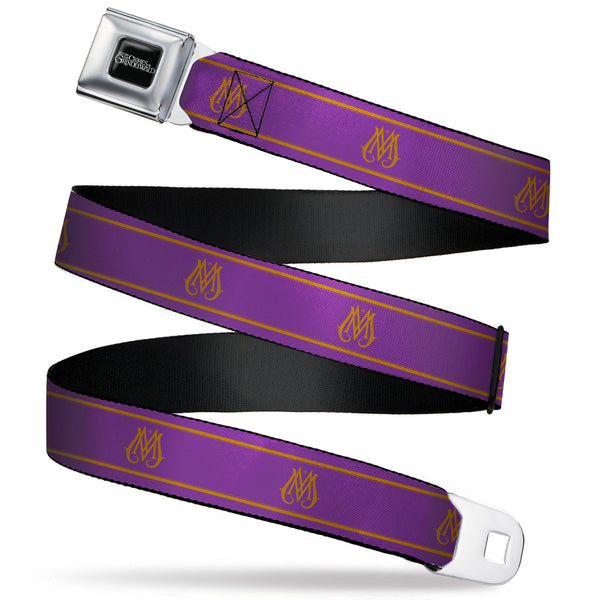buckle down FANTASTIC BEASTS THE CRIMES OF GRINDEWALD Logo Full Color Black/White Seatbelt Belt - Fantastic Beasts The Crimes of Grindelwald Ministry of Magic Icon Purple/Gold Webbing