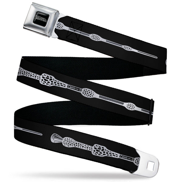 buckle down FANTASTIC BEASTS THE CRIMES OF GRINDEWALD Logo Full Color Black/White Seatbelt Belt - Fantastic Beasts The Crimes of Grindelwald Elder Wand Black/White Webbing