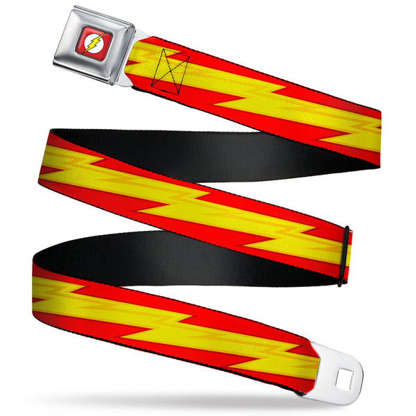 buckle down Flash Logo Full Color Red White Yellow Seatbelt Belt - The Flash Bolt Stripe Reds/Yellows Webbing