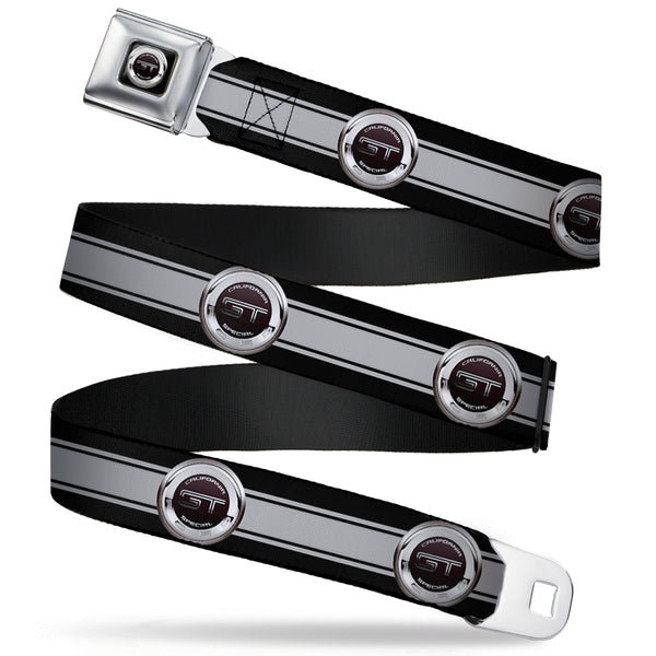 buckle down FORD GT CALIFORNIA SPECIAL Emblem Full Color Black Silvers Seatbelt Belt - FORD GT CALIFORNIA SPECIAL Emblem Stripe Black/Gray/Silvers Webbing