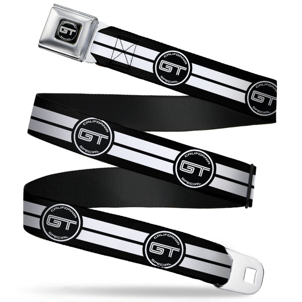 buckle down Ford GT CALIFORNIA SPECIAL Emblem Full Color Black White Seatbelt Belt - Ford GT CALIFORNIA SPECIAL Emblem Stripe Black/White Webbing