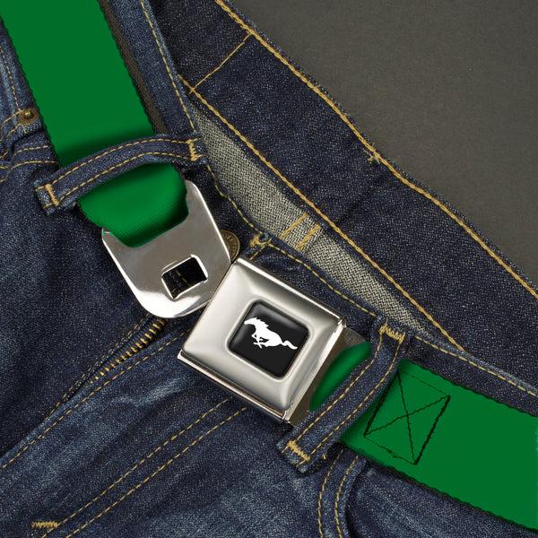 Buckle Down Ford Mustang Seatbelt Belt - Green Webbing