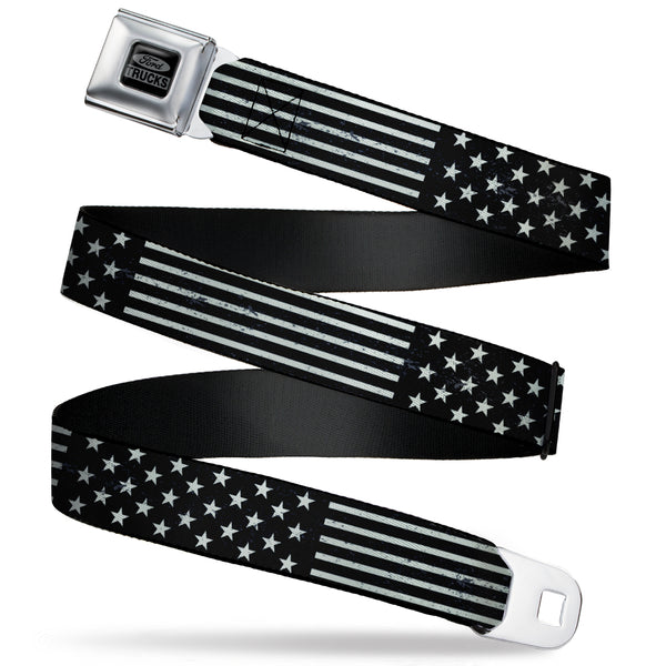 buckle down Ford Trucks Seatbelt Belt - Americana Stars & Stripes2 Weathered Black/Gray