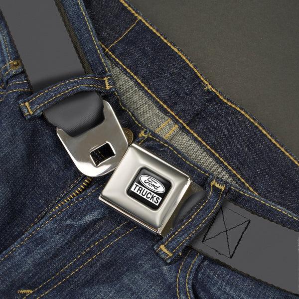 Buckle Down Ford Trucks Seatbelt Belt - Charcoal Webbing