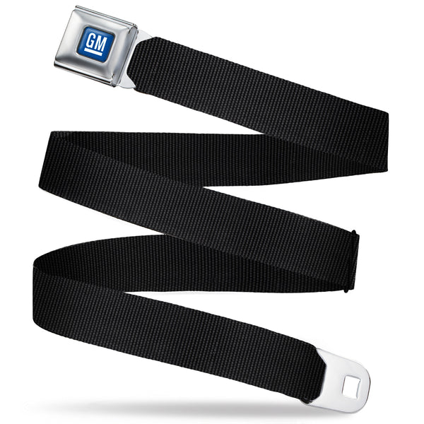 buckle down GM Logo Full Color Blue/White Seatbelt Belt - Black Webbing