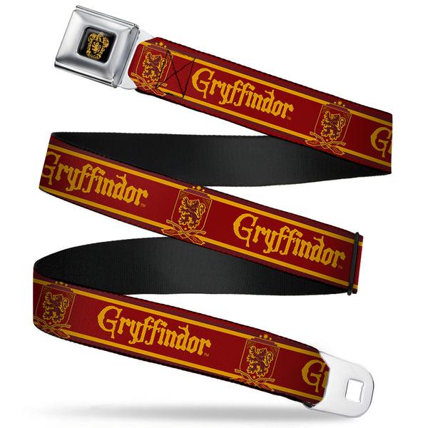 buckle down Gryffindor Crest Full Color Black/Gold Seatbelt Belt - GRYFFINDOR & Crest Stripe Reds/Gold Webbing