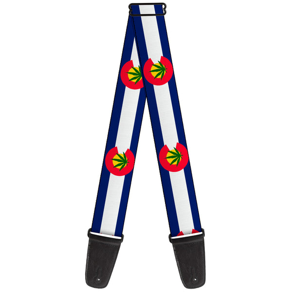 buckle down Guitar Strap - Colorado Flag Marijuana Leaf