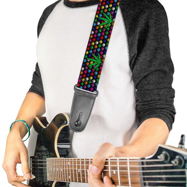 Buckle Down Guitar Strap - Marijuana Garden Black/Multi Color