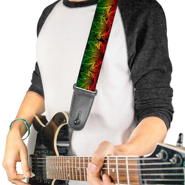 Buckle Down Guitar Strap - Marijuana Haze Rasta/Rasta
