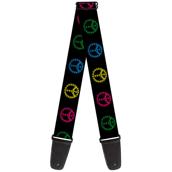 buckle down Guitar Strap - Marijuana Peace Repeat Black/Multi Color