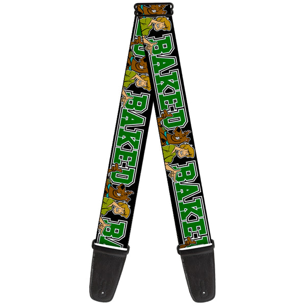 buckle down Guitar Strap - Scooby Doo & Shaggy Pose BAKED Black Green