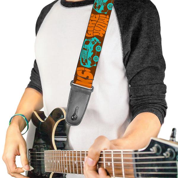 Buckle Down Guitar Strap - ZOINKS LIKE WOW The Mystery Machine Brown Baby Blue