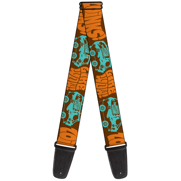 buckle down Guitar Strap - ZOINKS LIKE WOW The Mystery Machine Brown Baby Blue