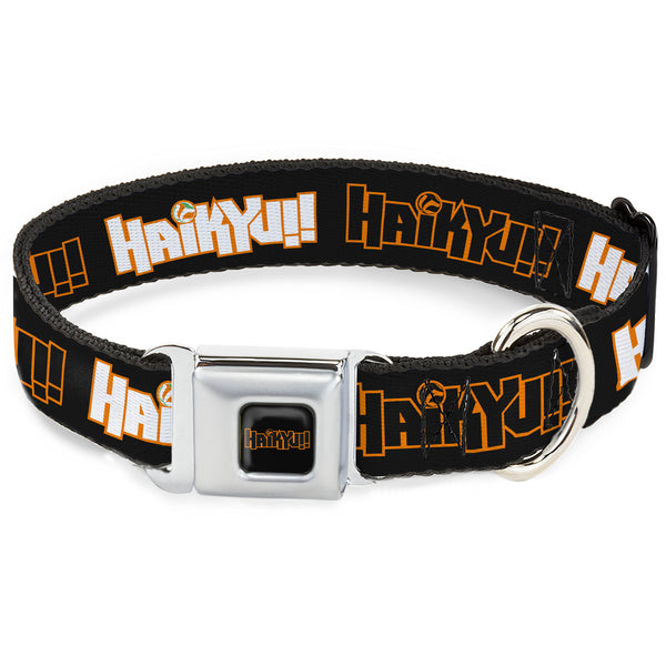 buckle down HAIKYU Title Logo Full Color Black/Orange Seatbelt Buckle Collar - HAIKYU Title Logos Black/Orange/White