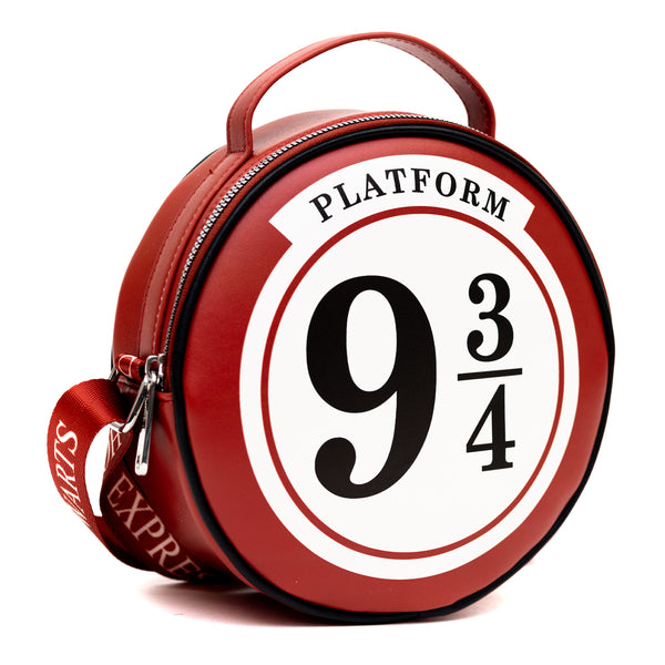 Buckle Down Harry Potter Bag Round Harry Potter Platform 9 3/4 Sign Replica Red Vegan Leather