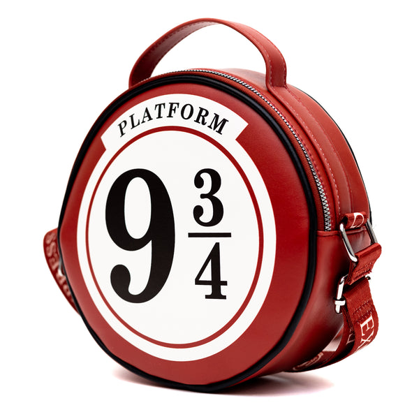 Buckle Down Harry Potter Bag Round Harry Potter Platform 9 3/4 Sign Replica Red Vegan Leather