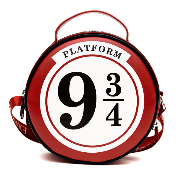buckle down Harry Potter Bag Round Harry Potter Platform 9 3/4 Sign Replica Red Vegan Leather