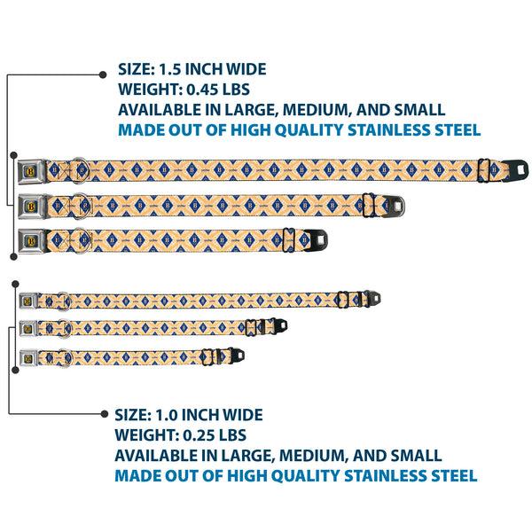 Buckle Down Harry Potter Butterbeer Logo Full Color Navy/Yellow Seatbelt Buckle Collar - HARRY POTTER Butterbeer Diamond Logo White/Yellow/Blue