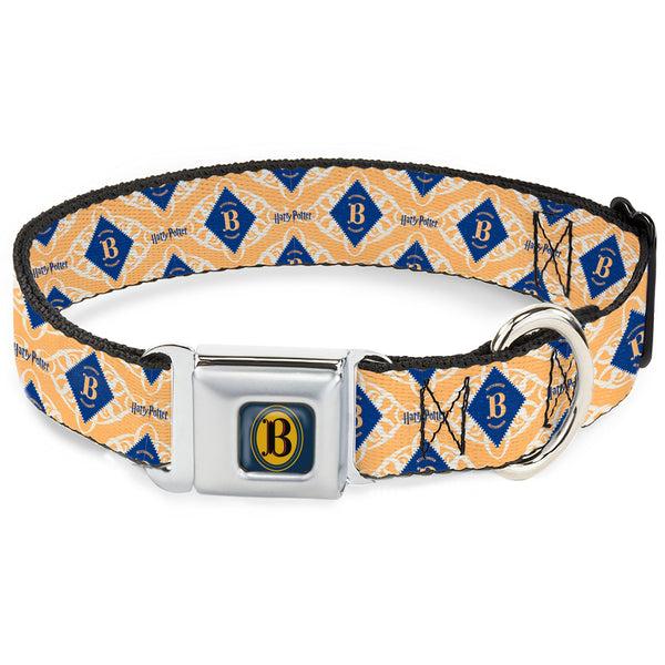 buckle down Harry Potter Butterbeer Logo Full Color Navy/Yellow Seatbelt Buckle Collar - HARRY POTTER Butterbeer Diamond Logo White/Yellow/Blue