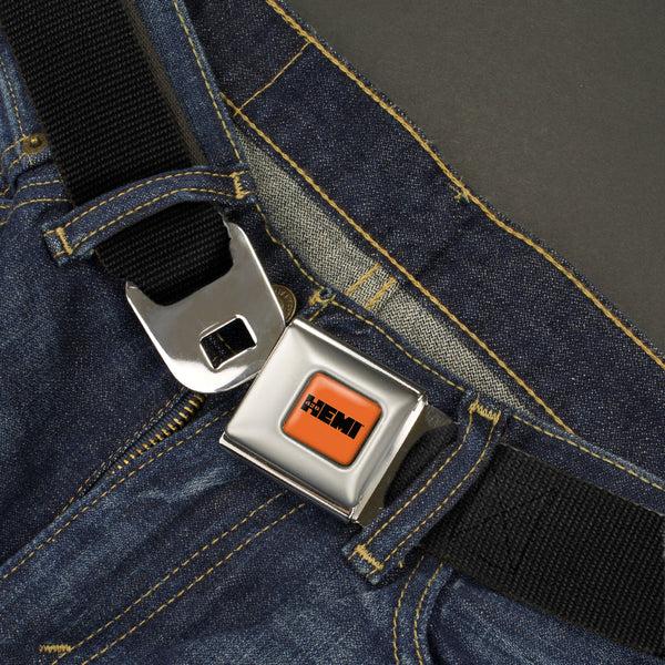 Buckle Down HEMI 426 Logo Full Color Orange/Black - Seatbelt Belt - Black Webbing