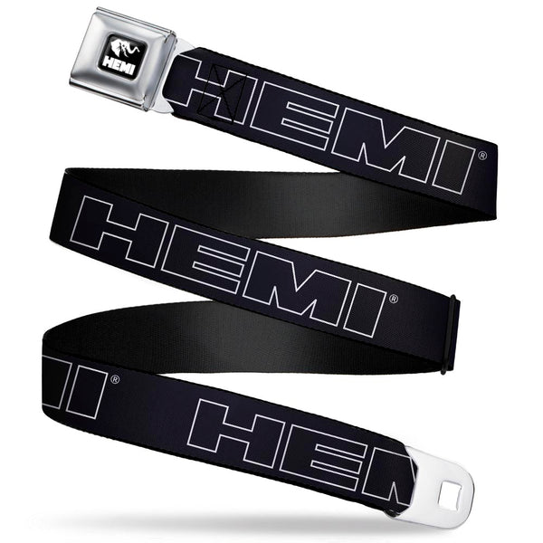 buckle down HEMI Elephant Logo Full Color Black/White Seatbelt Belt - HEMI Bold Outline Black/White Webbing