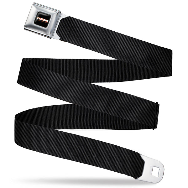 buckle down HEMI POWERED Logo Full Color Black/Orange/White/Gray - Seatbelt Belt - Black Webbing
