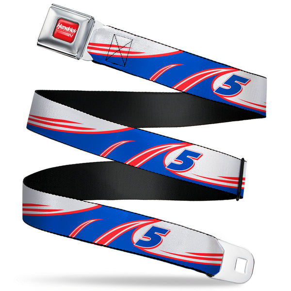 buckle down HENDRICK MOTORSPORTS Checker Logo Full Color Red/White Seatbelt Belt - Kyle Larson #5 Car Scheme White/Blue/Red Webbing