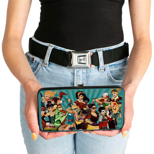 Buckle Down Hinged Wallet - 12-DC BOMBSHELLS Group Pose Rays Blues