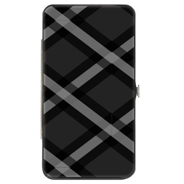 Buckle Down Hinged Wallet - Buffalo Plaid X Charcoal Black Gray