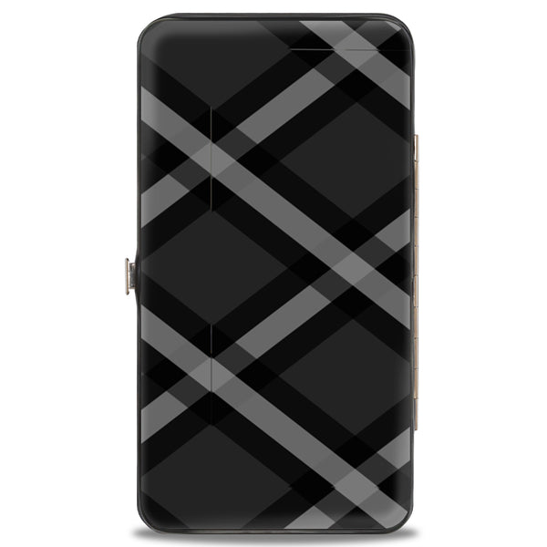 buckle down Hinged Wallet - Buffalo Plaid X Charcoal Black Gray